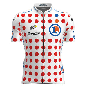 Santini Replica Polka Dot TDF KOM SS Jersey Prik.