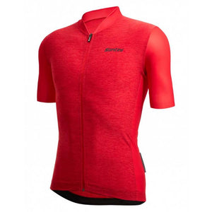 Santini Colore Puro SS Jersey Herre Rød