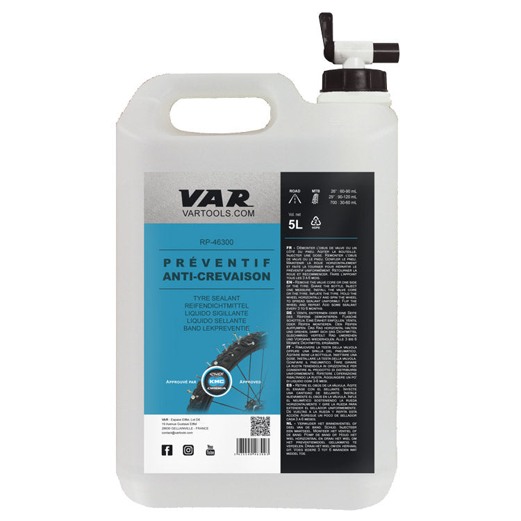 VAR Latex tyre sealant flydende tætning 5 Liter