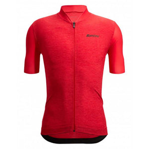 Santini Colore Puro SS Jersey Herre Rød