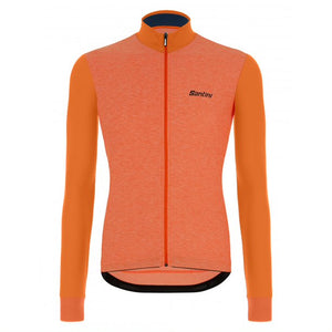 Santini Colore Puro LS Jersey Herre Arancio Fluo